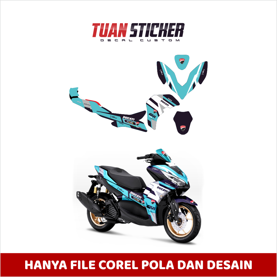 Jual File Pola Yamaha Aerox Connected File Desain Stiker Sticker Striping Decal Motor Aerox Connecte