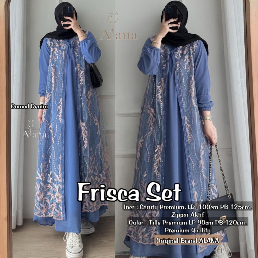 frisca gesha farah dress set inner ceruty long outer tile premium by alana | Stella dress by mudra |