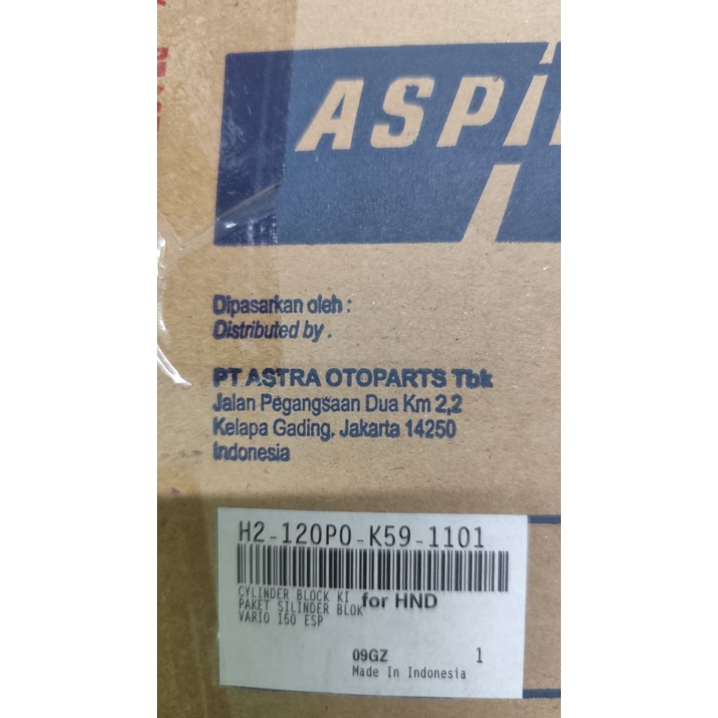 Blok seher boring silinder blok aspira original astra otoparts Vario 150 old new