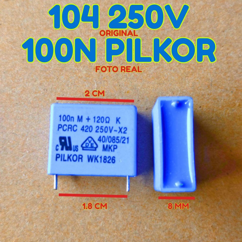 CAPASITOR 100N 250V 104 250V X2 PCRC MKM