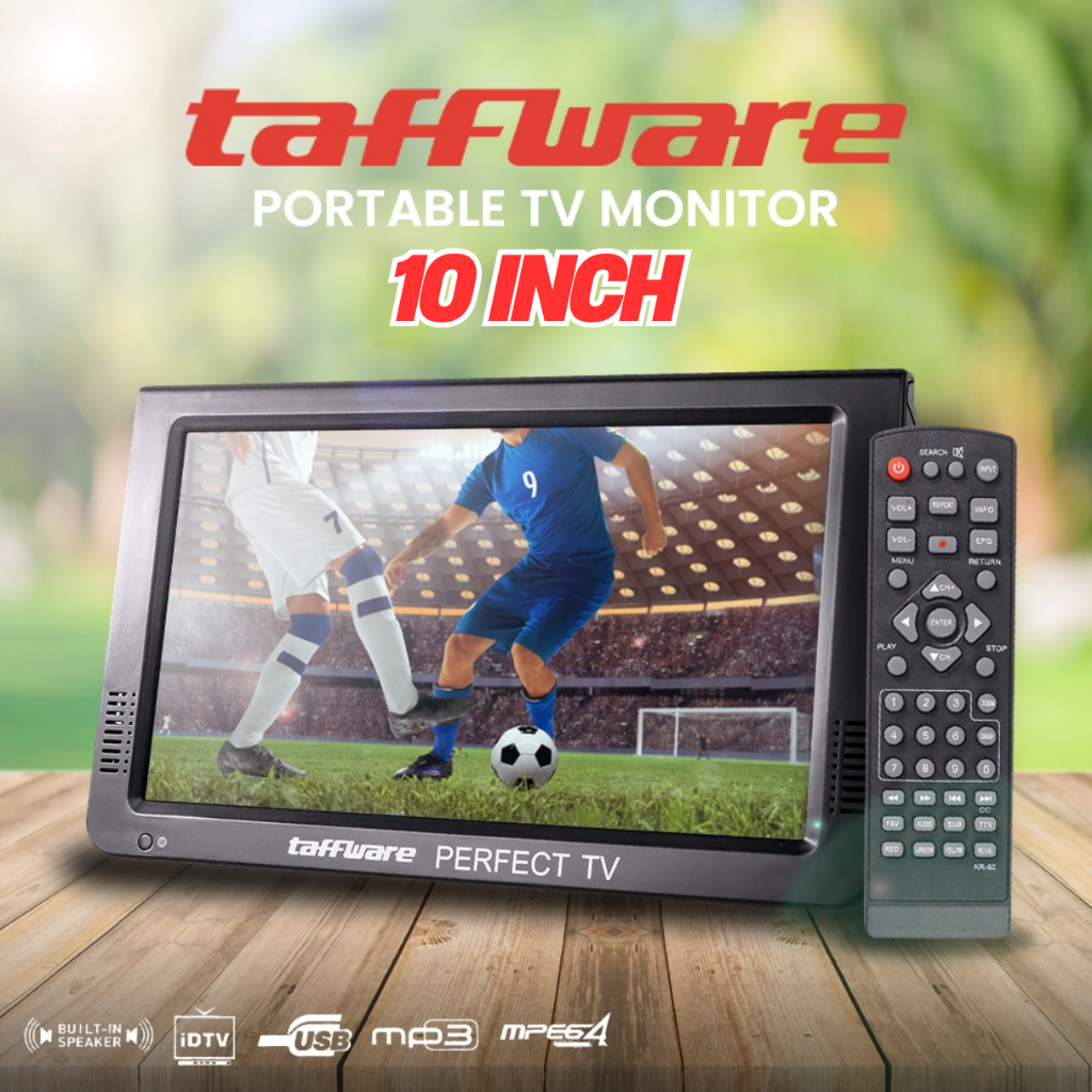 BARU Taffware TV 10 Inch Mini Monitor Portable DVB-T2 dan Analog HDMI AV - D10