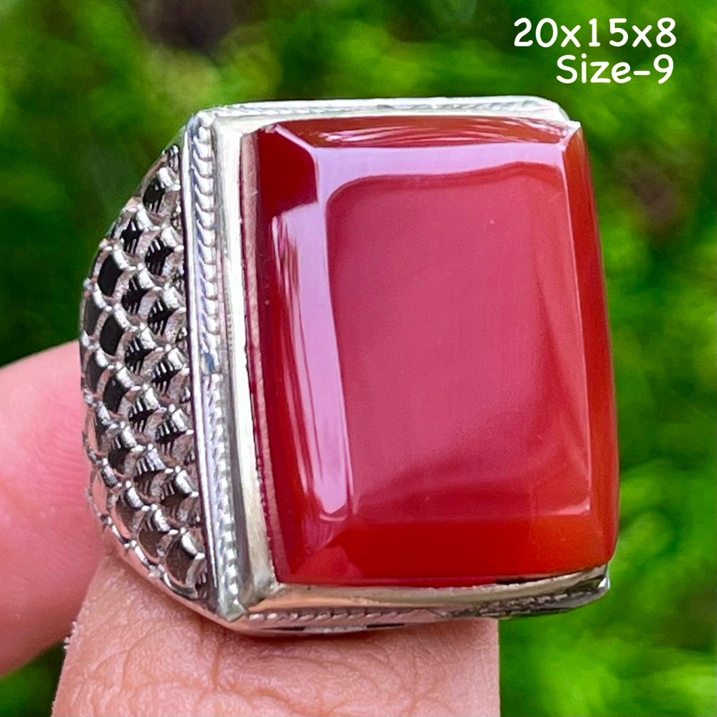 Cincin Batu Akik Natural Yaman Hati Ayam (Asli Alam)