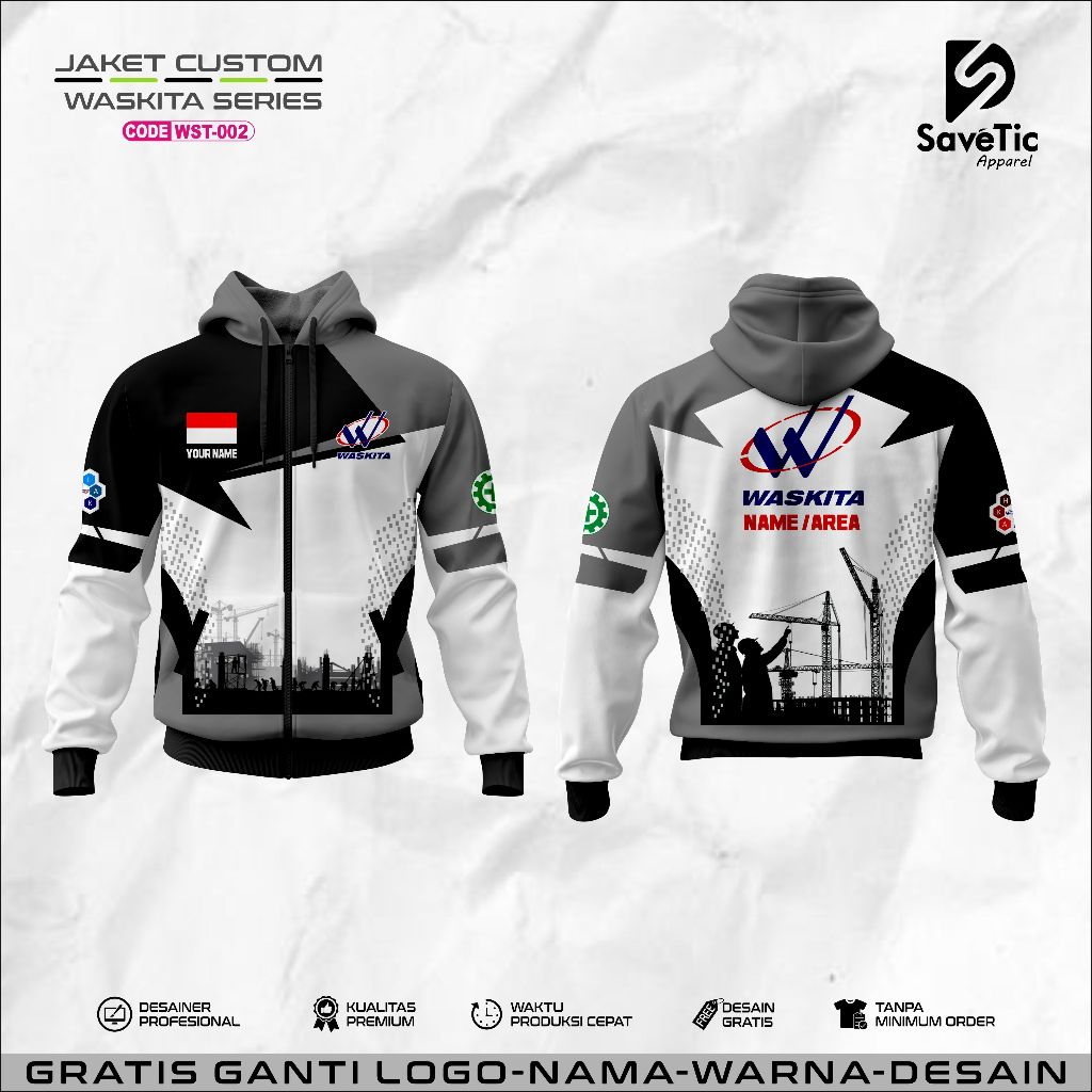 Jaket WASKITA Full Printing Sublim/Jaket Custom WASKITA/Hoodie/Bomber/Tracktop/Jaket PT WASKITA Kary