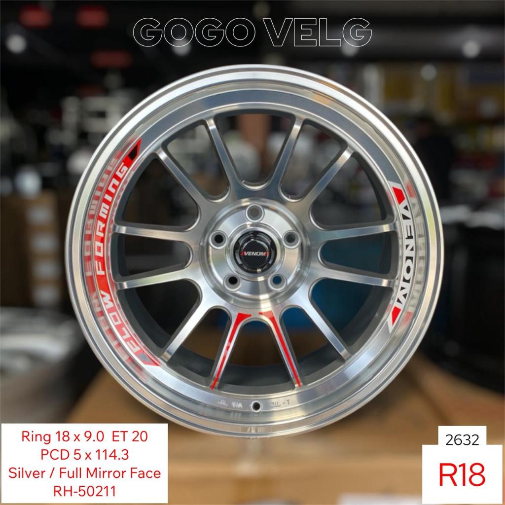 Velg Mobil R18 Venom Verde PCD 5X114,3 Lebar 9 ET 20 INNOVA REBORN HRV BRV CRV RUSH Ring 18
