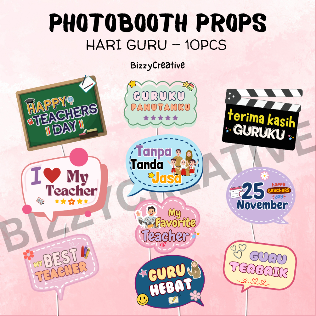 (READY STOK) HARI GURU TEACHERS DAY PROPERTI PROPS PHOTOBOOTH AKSESORIS HIASAN DEKORASI FOTO BISA CU