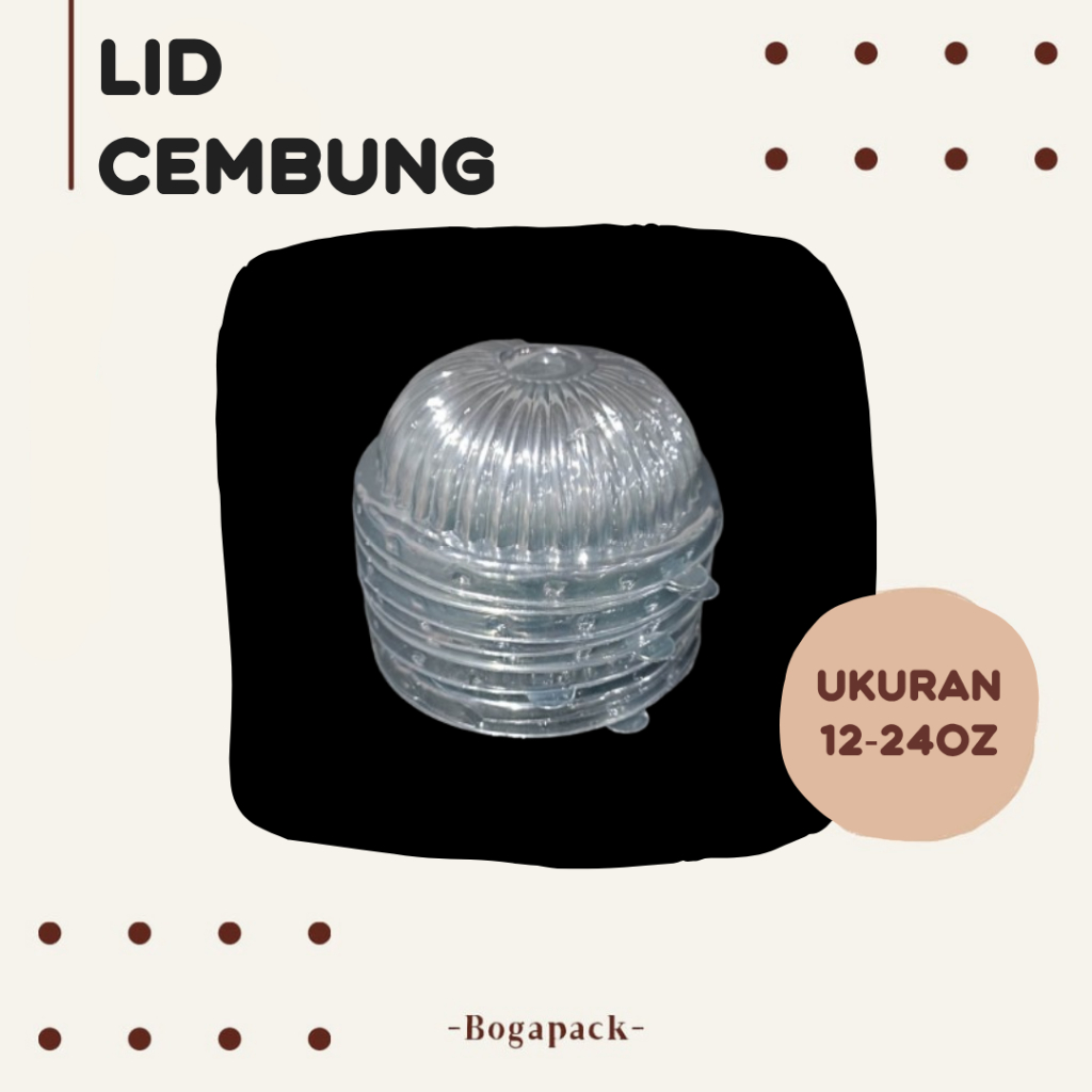 Lid Cup Cembung Ulir isi 50pcs / Tutup Gelas Plastik / Tutup Cup Plastik / Lid Cup Plastik / Tutup G