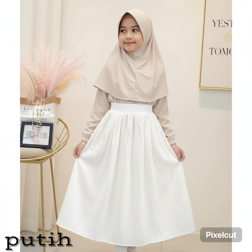 Rok anak dan Remaja Rok anak muslim bahan Toyobo