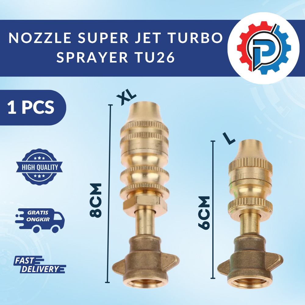 Nozzle Super Jet Turbo TU26 Spuyer Kuningan Nosel Kabut High Pressure Sprayer Mesin Semprot Hama