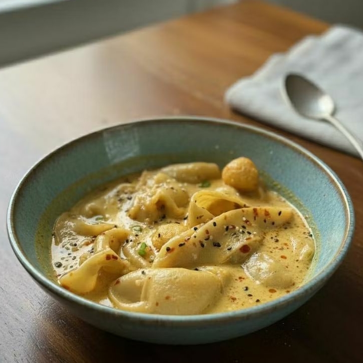 pangsit creamy cheese / kuah keju / pangsit basah