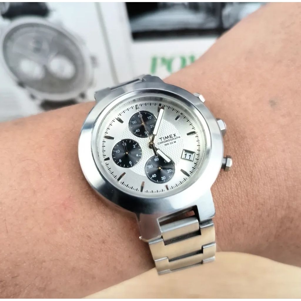 (Preloved) Jam Original Timex Men Chronograph 5233 Panda dial