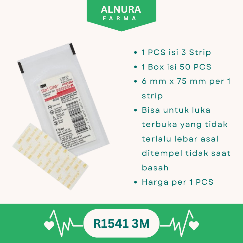 Steri Strip R1541 3M Plester Penutup Luka Tanpa Jahitan Eceran Perban Per Pcs