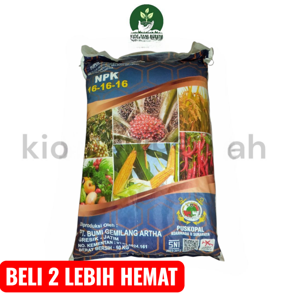 PUPUK NPK PREMIUM 16 16 16 MUTIARA NON SUBSIDI | KEMASAN REPACK 1 Kg