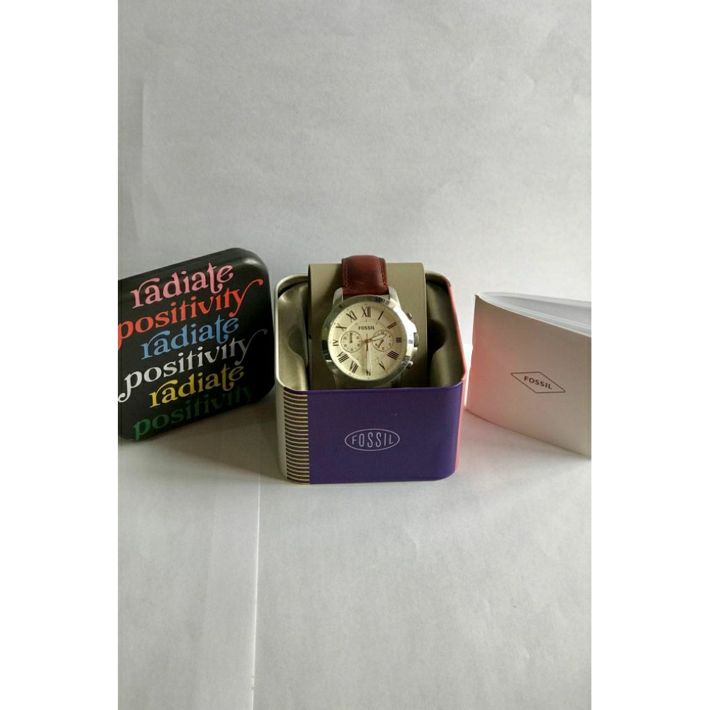 ORIGINAL Preloved Jam Tangan Pria F0SSIL FS4735 Brown Leather