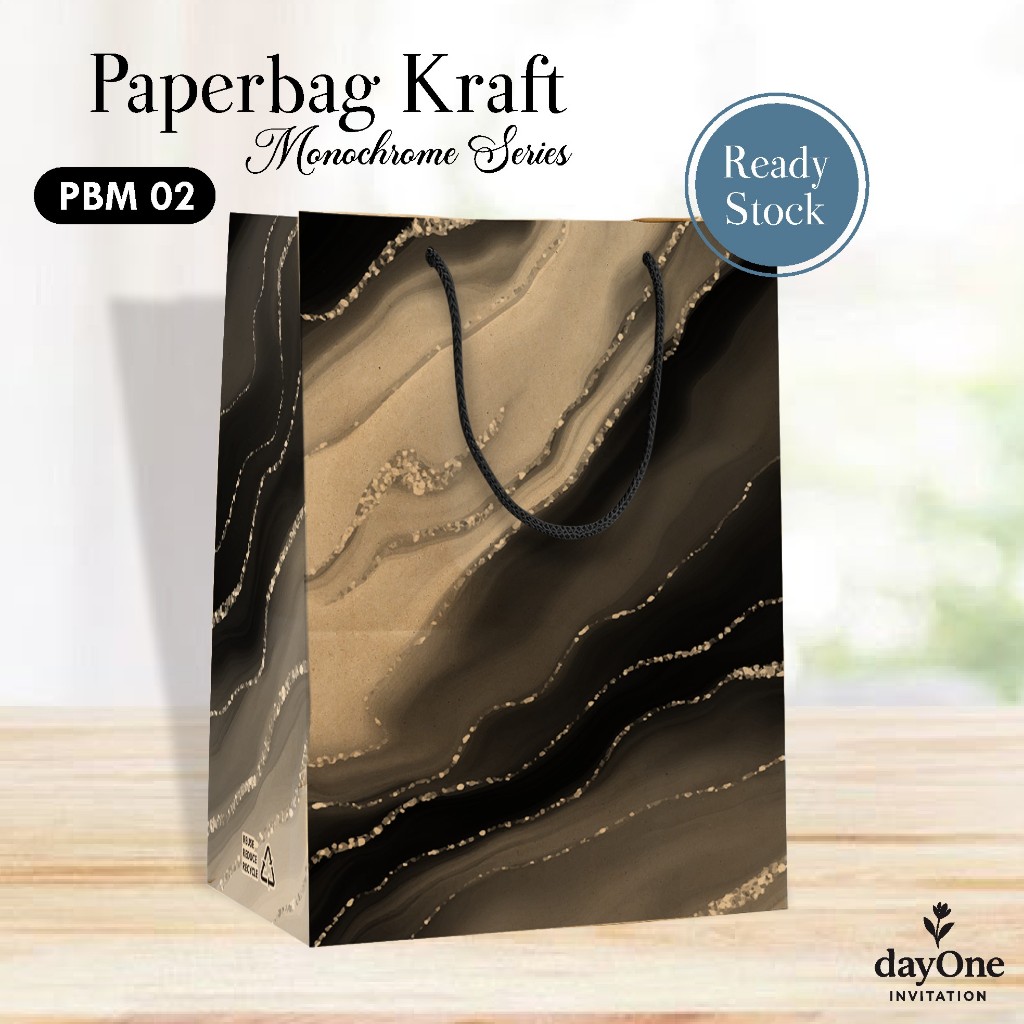 Paper Bag Murah Ready Stock - Tas Kado Souvenir Hajatan Pernikahan Satuan || Paper bag Motif PBM