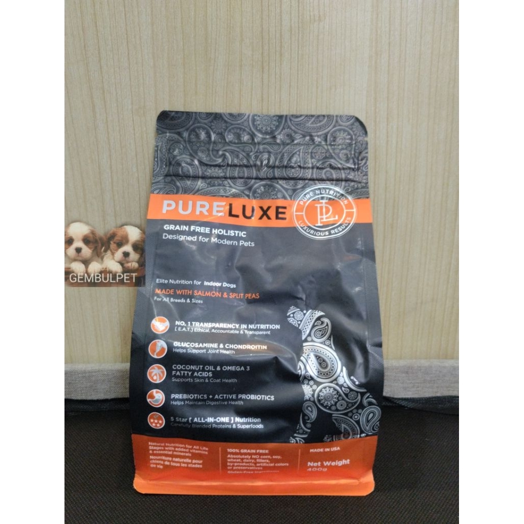dog food pureluxe adult dog salmon 400gr
