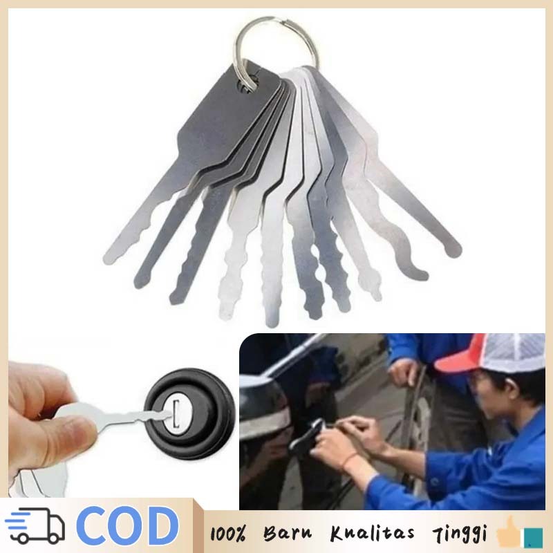 Lock Pick 10pcs Lock Picking Set Lockpick Kunci Tools Set Lengkap