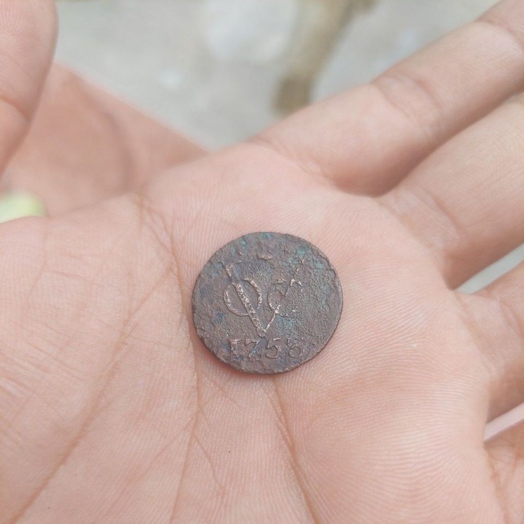 Koin Voc langka 1 duit utrech 1753.