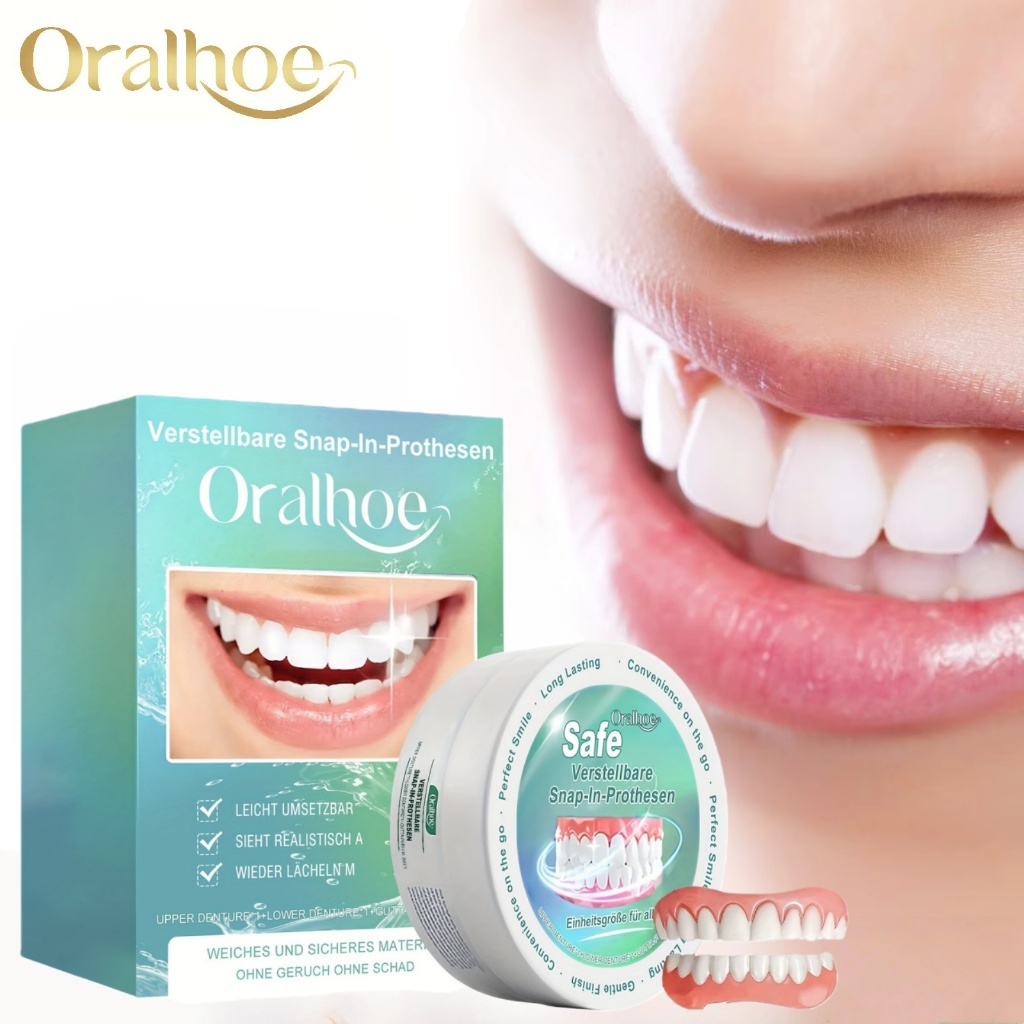 Gigi palsu instan atas bawah Gigi palsu original veneer Gigi palsu siap pakai 1 Set