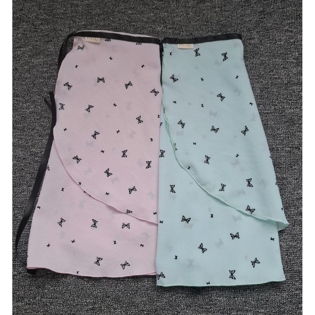 New Motif Rok Ballet Dewasa Wrap Skirt Motif Pita Bow Coquette Pink Mint
