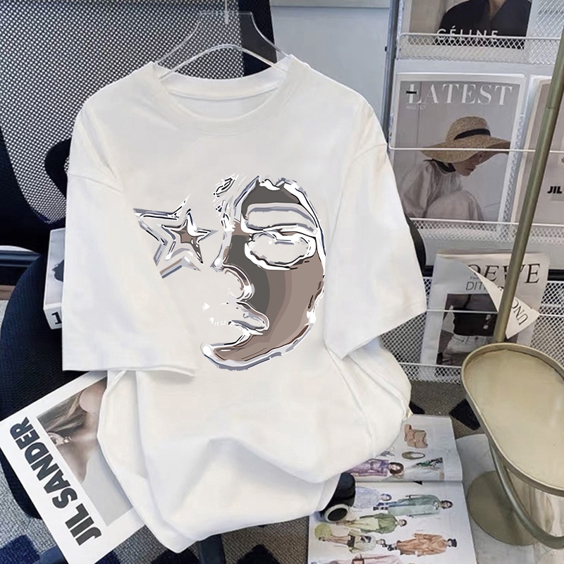 Lovful - Kaos lengan pendek distro putih | Crewneck oversize | Kaos Sablon abstrak unik | Kaos katun