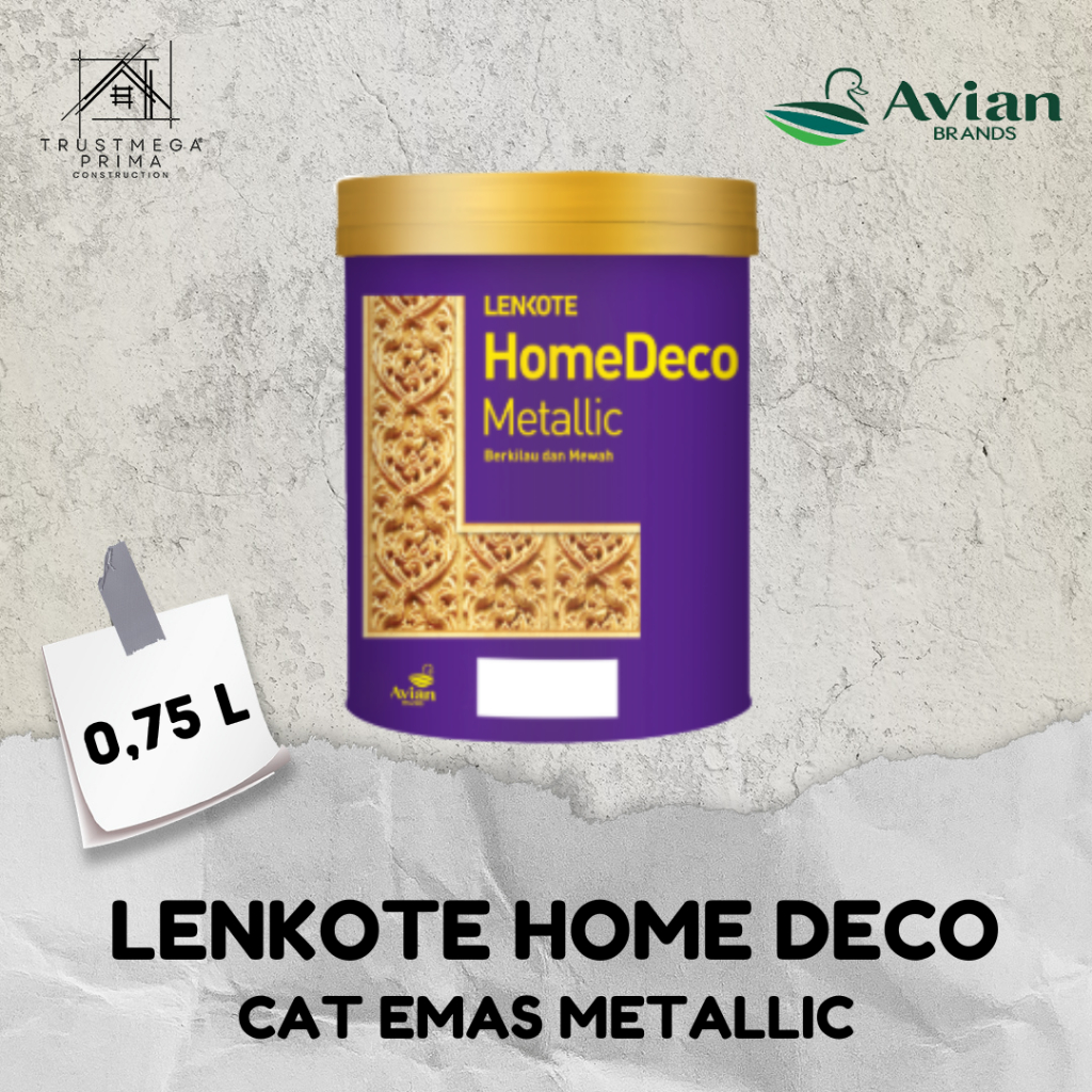 Lenkote HomeDeco Metallic Cat Emas Silver / Cat Tembok 0.75 Liter