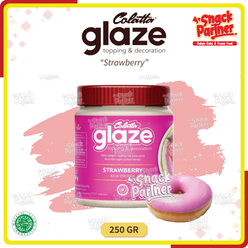 [oddsolshop] pekanbaru/Colatta Glaze Strawberry 250 gr Bahan Dekorasi Kue Topping Donut Donat Cake