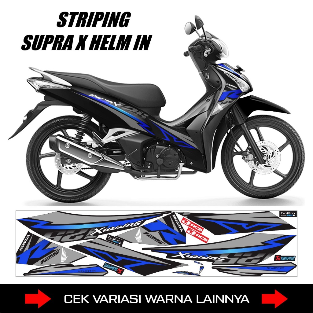 STIKER STRIPING HONDA SUPRA X 125 HELM IN / STIKER LIST VARIASI MOTOR SUPRA X HELM IN