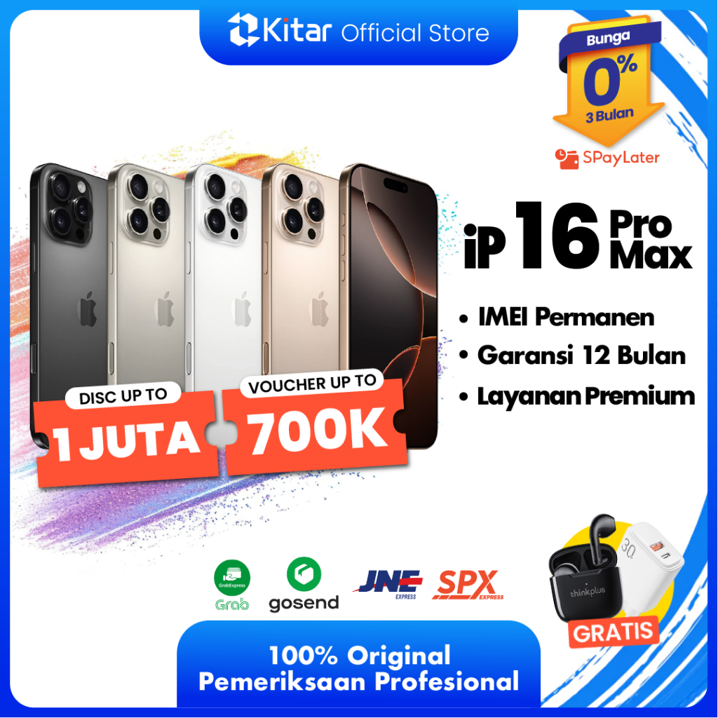 iPhone 16 Pro Max ex iBox Beacukai IMEI Permanen Garansi 12 Bln 100% Original Second iPhone FULLSET 