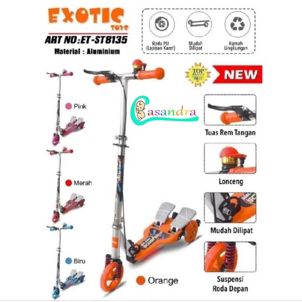 Exotic Scooter Anak Otoped Exotic 8135 Dual Pedal Injak / Mainan Scooter Otoped Anak