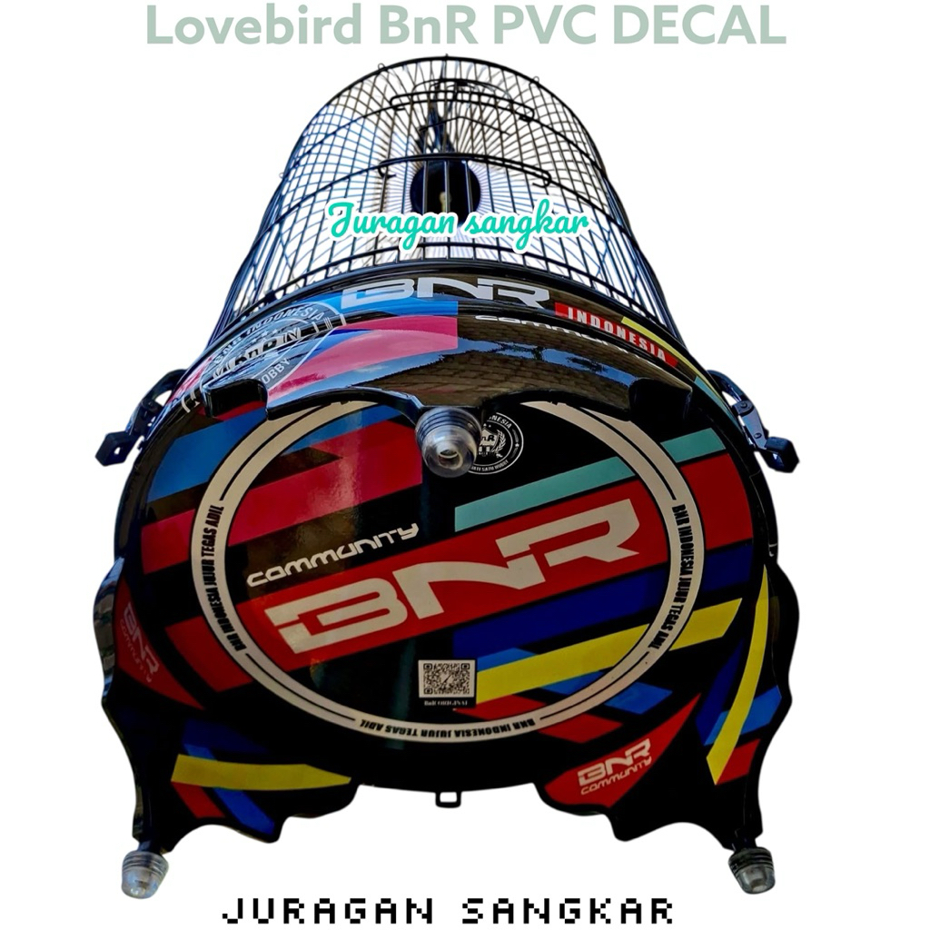 Sangkar kandang lovebird BnR pvc decal