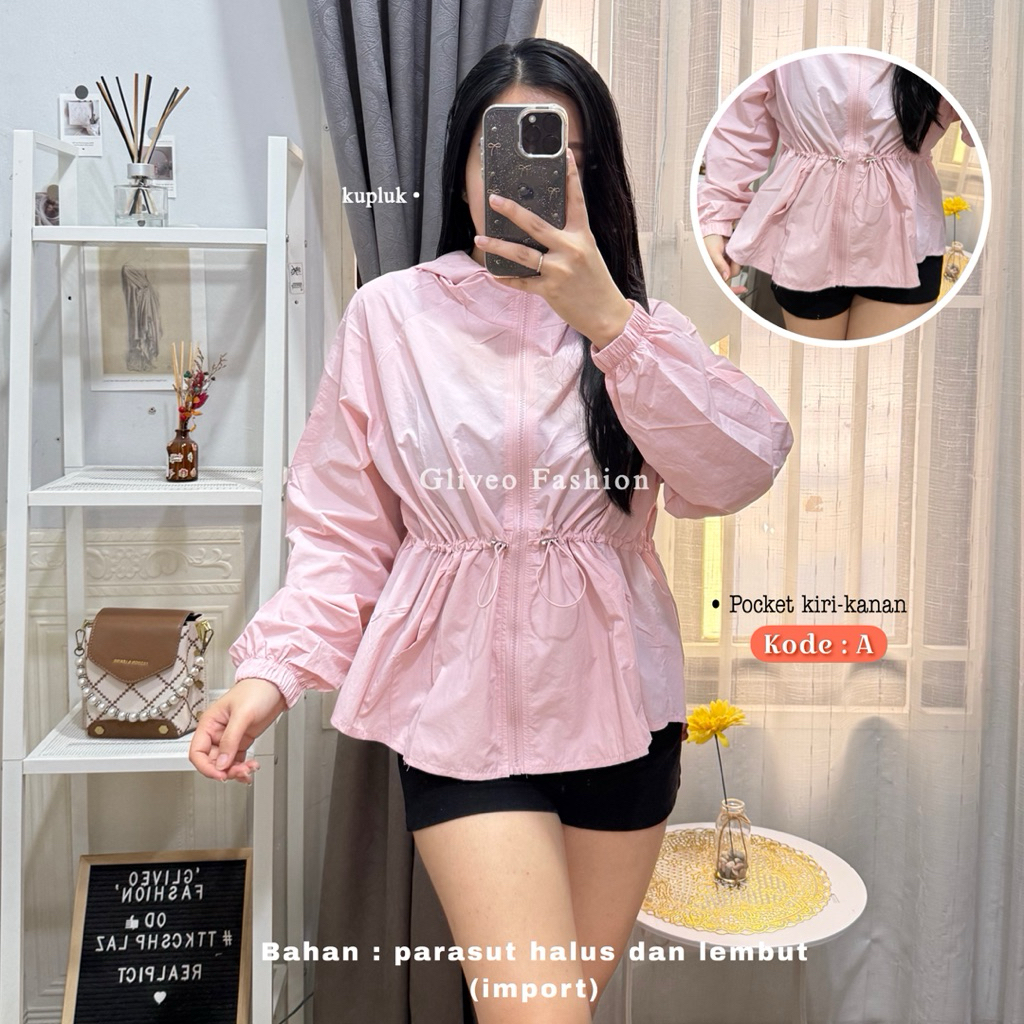GLIVEO (cod) - New Jaket Parasut Halus Import Premium / Jaket Fashion Wanita Terbaru / Jacket Wanita