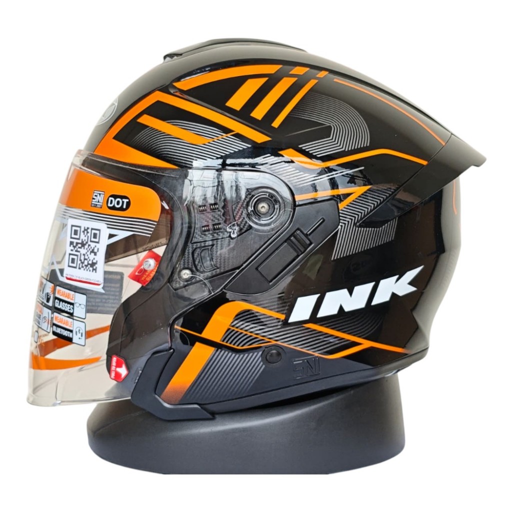 HELM INK TERRA 2 #1 BLACK ORANGE GLOSSY (CLEAR) ORIGINAL