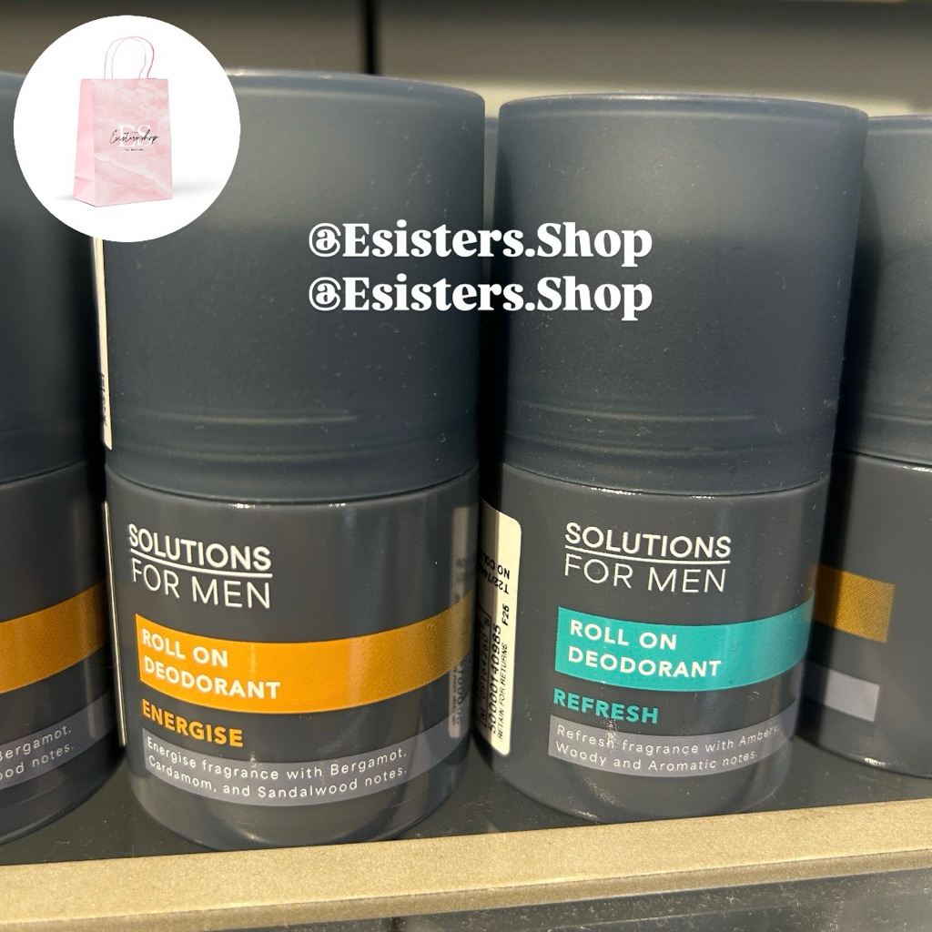 Marks & Spencer Roll On Deodorant Solution For Men Energise Roll On | Refresh Antiperspirant Roll On
