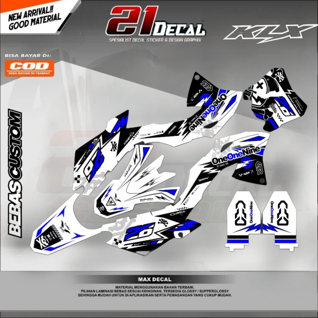 DECAL KLX FULLBODY BEBAS RIQUES MOTIF ONE NINE ONE NINE