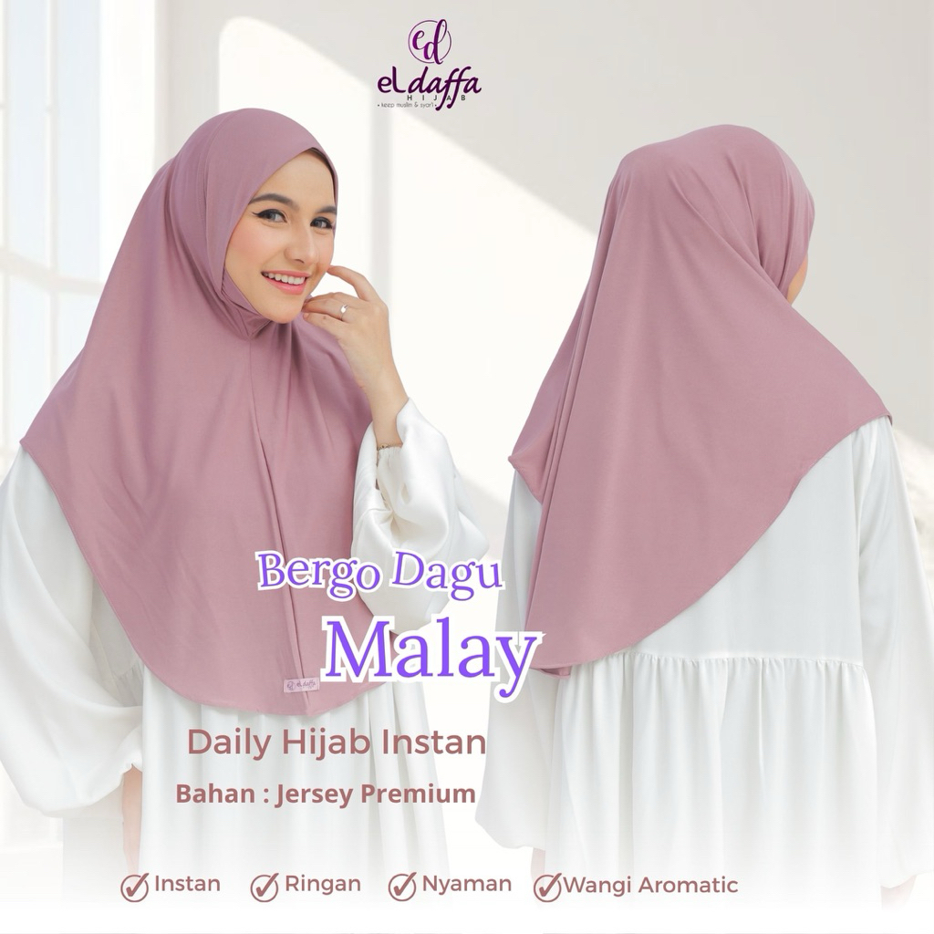 Hijab Dagu Malaysia Soft Pet | Bergo Instan Malaysia Jersey