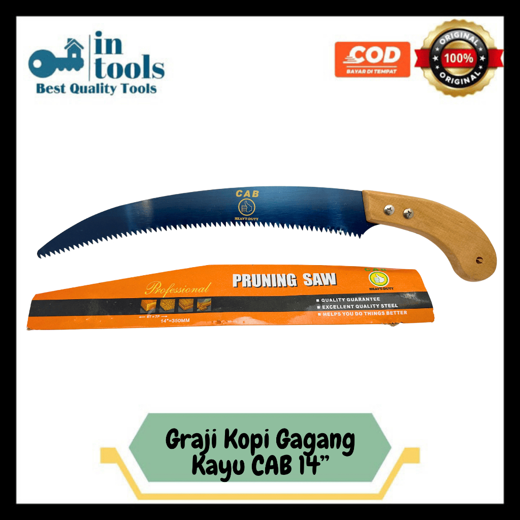 Graji Kopi Gagang Kayu CAB 14" - Graji lengkung / Graji Bengkok