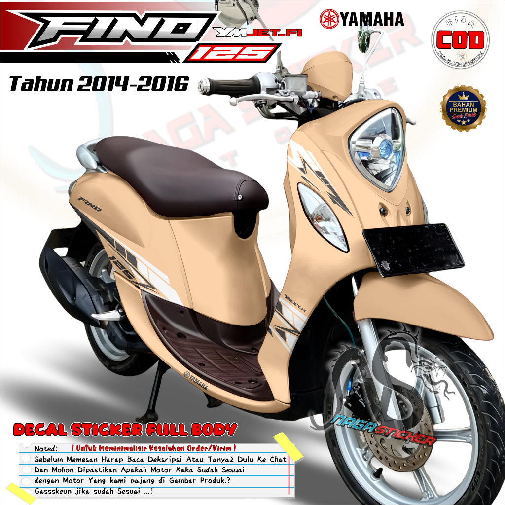 Bisa COD Decal Sticker Full Body Yamaha Fino Fi 125 Motif Simple2 CA12303 Desain Custom Dekal Stiker