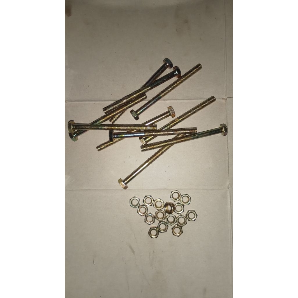 baut mur 6x80 panjang 8cm isi 25pcs