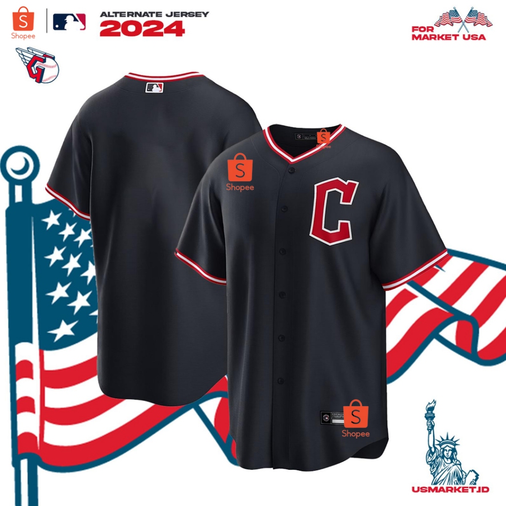 Kaos Jersey Baseball MLB Cleveland Guardians Alternate Jersey