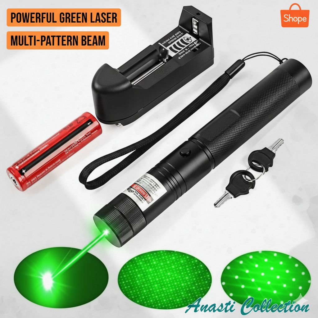 Laser Hijau Rechargeable Premium Laser Pointer 303 Super Jarak Jauh Cas