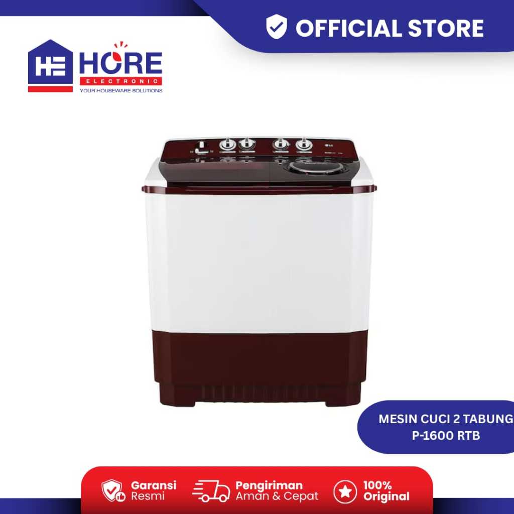 LG MESIN CUCI 2 TABUNG P1600RTB KAPASITAS BESAR 16KG