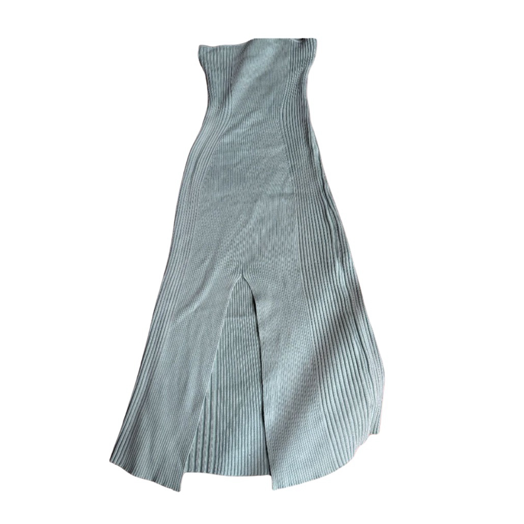 dress hijau stretchable sage green dress