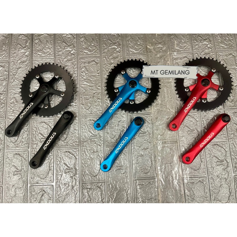 Crank single 44T alloy merk Exodus bb kotak Bmx Fixie minitrek