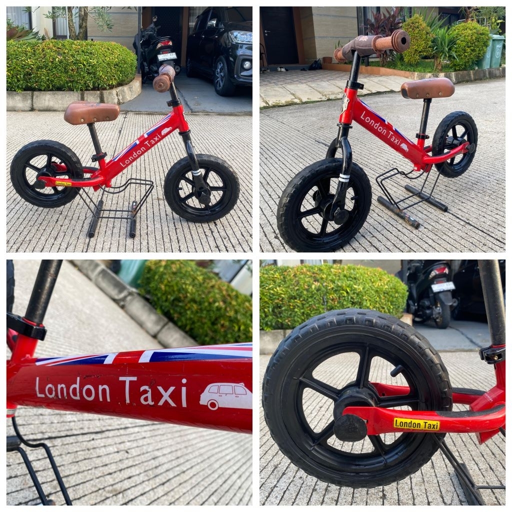 preloved bekas Sepeda Anak London Taxi Balance Bike 12 Inch - red