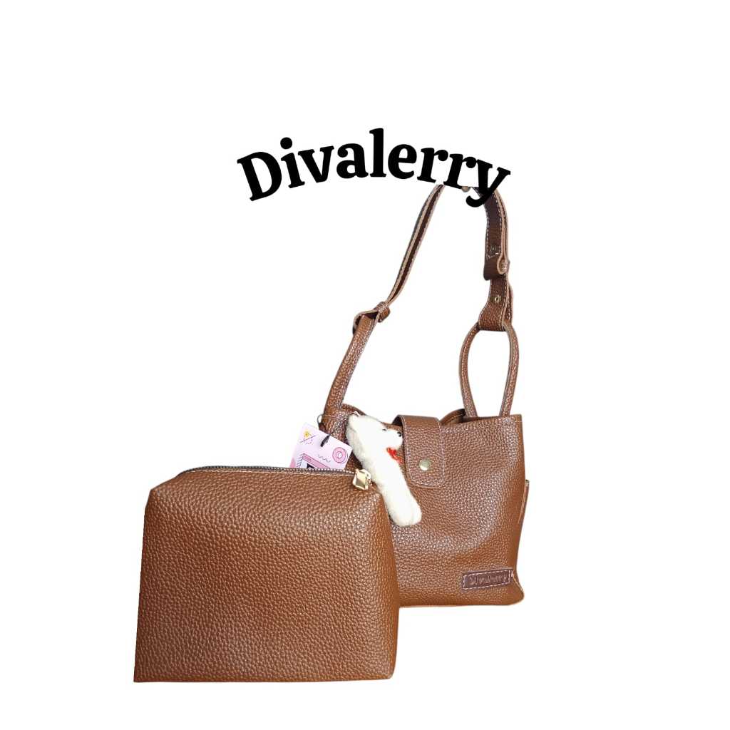 [Lindi Jumbo Bag]DIVALERRY Tas Selempang Kulit Jeruk Premium Desain Trendy, Elegan untuk Gaya Anda