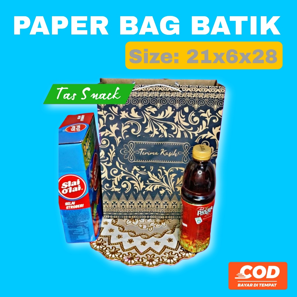 50pcs Tas snack batik/paper bag batik size 21x6x28