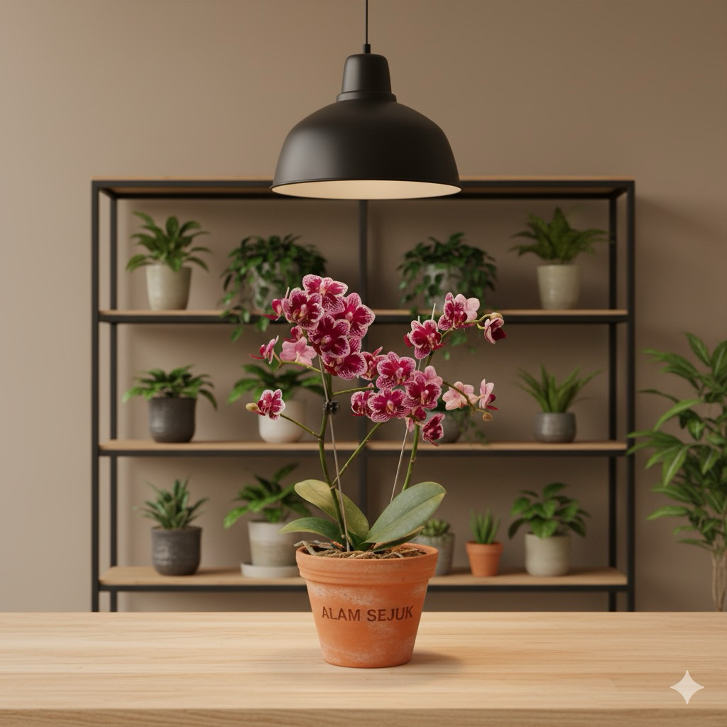 anggrek bulan bunga ungu batik