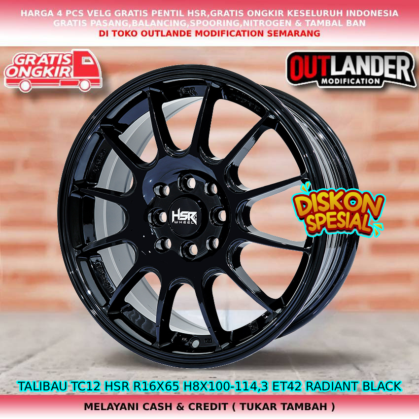 Velg racing ring16 untuk mobil Veloz| Avanza| Livina| Panther| Xenia| dll velg hsr talibau R16
