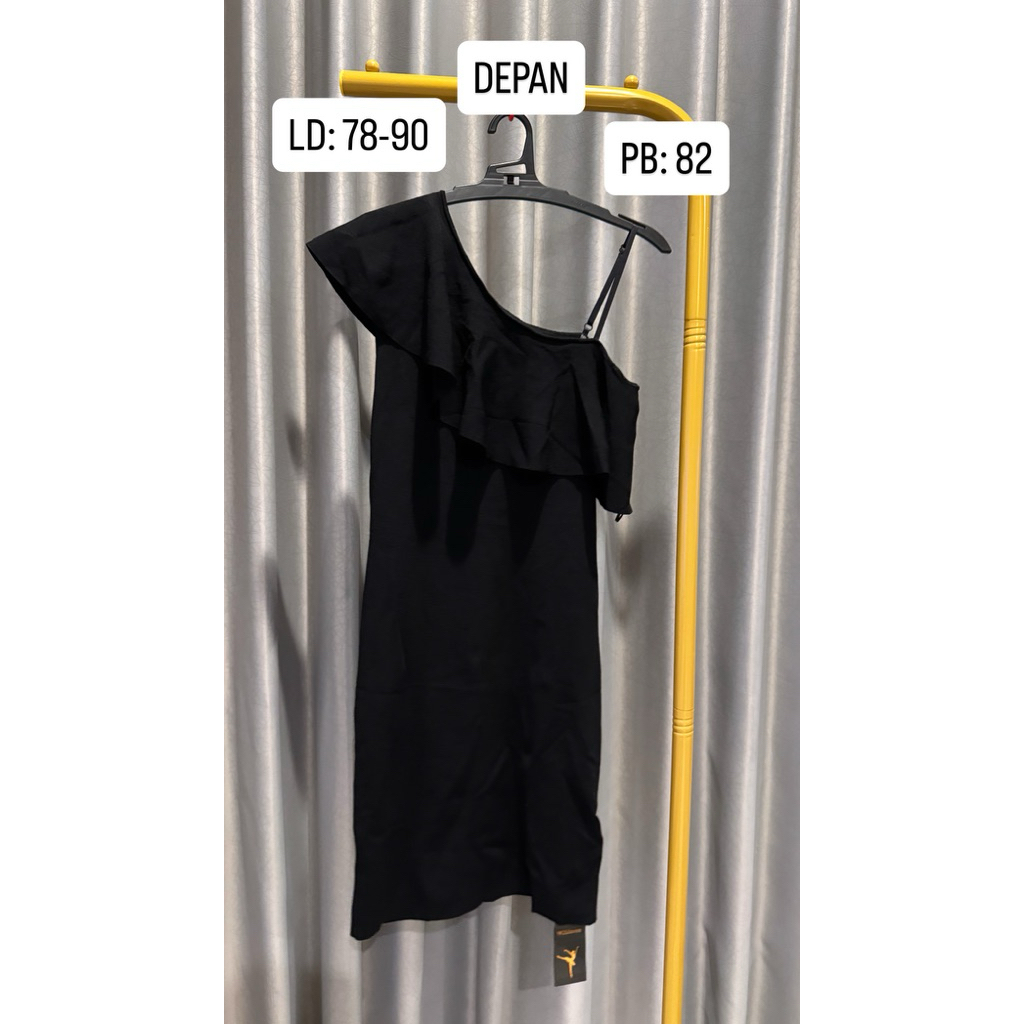 NEW Dress Pesta / Dinner Hitam Premium Cakep Tebal