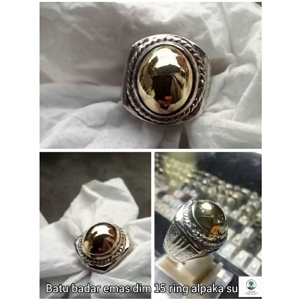cincin batu badar emas dim 15 ring alpaka super elegan